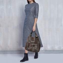 Jimmy Choo Brown Snakeskin Saba Hobo