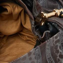 Jimmy Choo Brown Snakeskin Saba Hobo