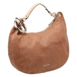 Pre Owned Jimmy Choo Beige Leather Medium Solar Hobo