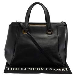 Pre Owned حقيبة يد توتس جيمي تشو الفي جلد أسود