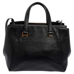 Pre Owned حقيبة يد توتس جيمي تشو الفي جلد أسود