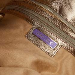 Pre Owned Jimmy Choo Gold Python Oversize Ramona Chain Clutch