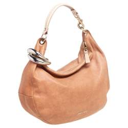 مملوكة مسبقًا Jimmy Choo Beige Leather Medium Solar Hobo