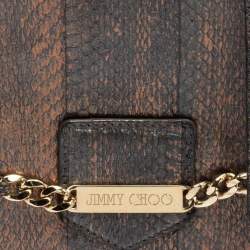 Jimmy Choo Metallic Bronze/Gunmetal Python Shadow Crossbody Bag