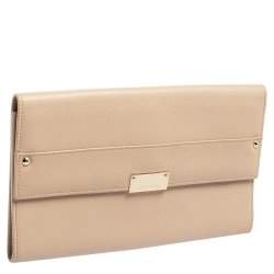 مملوكة مسبقًا حقيبة كلتش جيمي تشو ريس جلد وردى فاتح