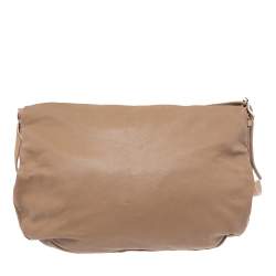 Pre Owned حقيبة هوبو جيمي تشو بوهو بيكر جلد بيج بسلسلة