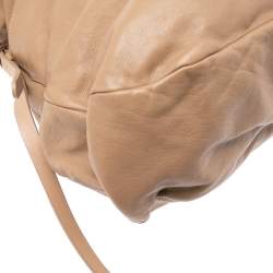 Pre Owned حقيبة هوبو جيمي تشو بوهو بيكر جلد بيج بسلسلة