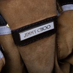 Jimmy Choo Beige/Brown Leopard Print Calf Hair and Suede Mandah Expandable Hobo