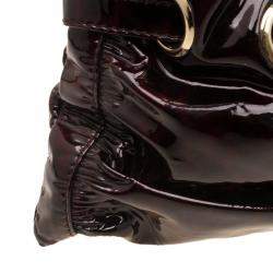 Pre Owned حقيبة كلتش جيمي تشو ريو جلد لامع أسود/ أحمر 