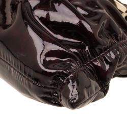 Pre Owned حقيبة كلتش جيمي تشو ريو جلد لامع أسود/ أحمر 