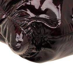 Pre Owned حقيبة كلتش جيمي تشو ريو جلد لامع أسود/ أحمر 