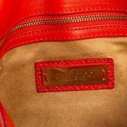 Pre Owned حقيبة كلتش جيمي تشو ريبل جلد ثعبان برتقالي