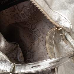 Jimmy Choo Metallic Gold Leather Zip Hobo
