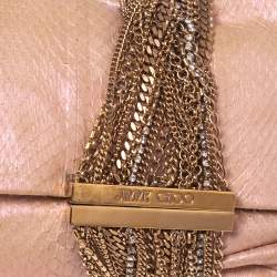 Jimmy Choo Pink Shimmer Snakeskin Chandra Clutch