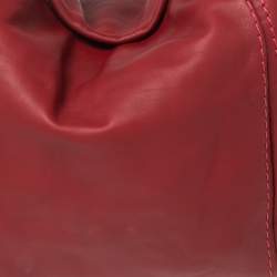 Pre Owned Jimmy Choo Red Leather Medium Saba Hobo