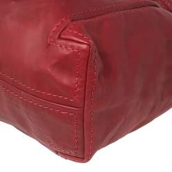 Pre Owned Jimmy Choo Red Leather Medium Saba Hobo