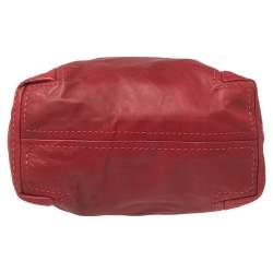Pre Owned Jimmy Choo Red Leather Medium Saba Hobo