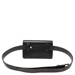 Pre Owned Jimmy Choo Black Leather Varenne Belt Bag
