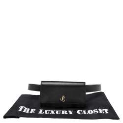 Pre Owned Jimmy Choo Black Leather Varenne Belt Bag