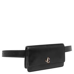 Pre Owned Jimmy Choo Black Leather Varenne Belt Bag