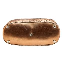 Pre Owned حقيبة ساتشل جيمي تشو ستار جلد برونزية ميتالك بقصة ليزر