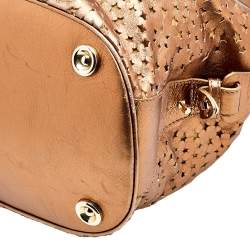 Pre Owned حقيبة ساتشل جيمي تشو ستار جلد برونزية ميتالك بقصة ليزر