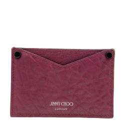 Pre Owned Jimmy Choo Red Leather Card Holder