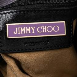 Pre Owned Jimmy Choo Black Leather And Suede Mona Tote