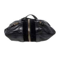 Pre Owned Jimmy Choo Black Leather And Suede Mona Tote