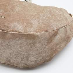 Jimmy Choo Dark Beige Shimmering Suede Small Solar Hobo