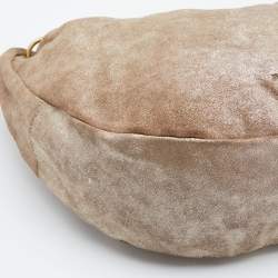 Jimmy Choo Dark Beige Shimmering Suede Small Solar Hobo