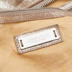 Jimmy Choo Dark Beige Shimmering Suede Small Solar Hobo