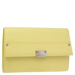 Jimmy Choo Citron Leather Reese Clutch