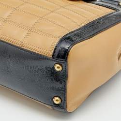 Pre Owned حقيبة ساتشل جيمي تشو كاثرين جلد وجلد لامع أسود/بني