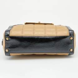 Pre Owned حقيبة ساتشل جيمي تشو كاثرين جلد وجلد لامع أسود/بني