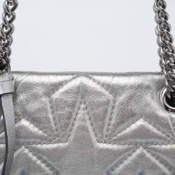 Pre Owned Jimmy Choo Metallic Silver Leather Star Helia Chain Shoulder Bag