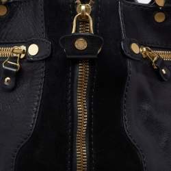 Pre Owned Jimmy Choo Black Leather and Suede Mona Tote