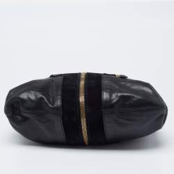 Pre Owned Jimmy Choo Black Leather and Suede Mona Tote