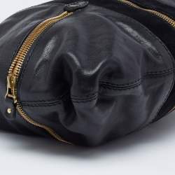 Pre Owned Jimmy Choo Black Leather and Suede Mona Tote