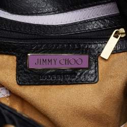 Pre Owned Jimmy Choo Black Leather and Suede Mona Tote
