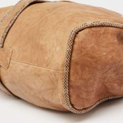 Pre Owned Jimmy Choo Brown Leather and Snakeskin Ramona Shoulder Bag