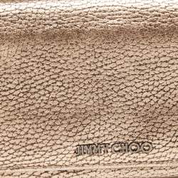 Jimmy Choo Metallic Rose Gold Leather Flap Continental Wallet