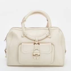 Pre Owned Jimmy Choo White Leather Satchel
