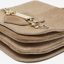 Pre Owned حقيبة جيمي تشو شادو سويدي ميتاليك بسلسلة