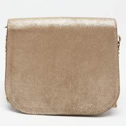 Pre Owned حقيبة جيمي تشو شادو سويدي ميتاليك بسلسلة