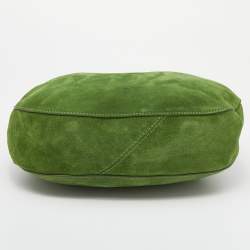 Pre Owned Jimmy Choo Green Suede And Python Stevie Hobo