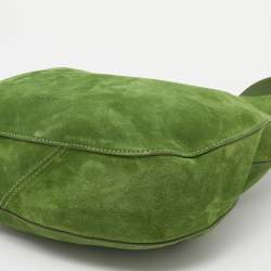 Pre Owned Jimmy Choo Green Suede And Python Stevie Hobo