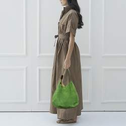 Pre Owned Jimmy Choo Green Suede And Python Stevie Hobo