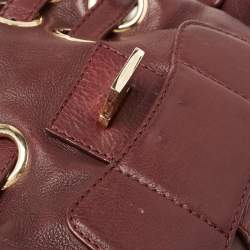 Pre Owned Jimmy Choo Burgundy Leather Riki Tote
