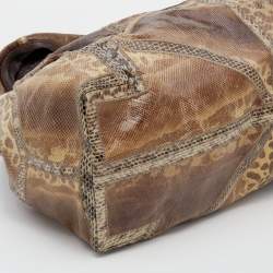 مملوكة مسبقًا حقيبة هوبو جيمي تشو سابا كبيرة جلد ثعبان أسود